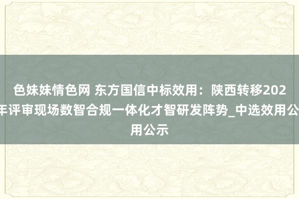 色妹妹情色网 东方国信中标效用：陕西转移2024年评审现场数智合规一体化才智研发阵势_中选效用公示