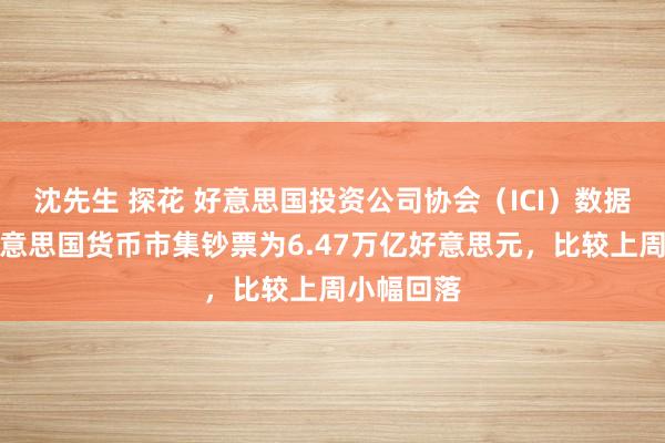 沈先生 探花 好意思国投资公司协会（ICI）数据清醒，好意思国货币市集钞票为6.47万亿好意思元，比较上周小幅回落