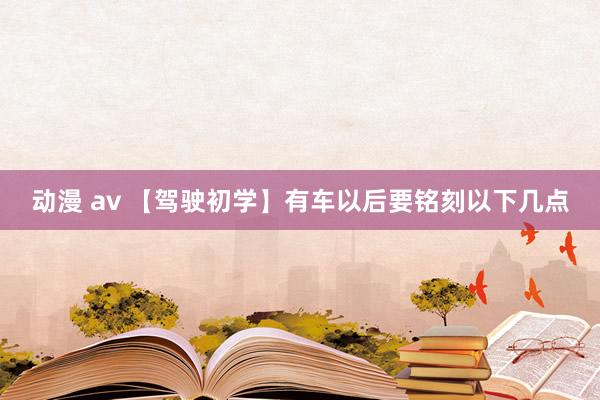 动漫 av 【驾驶初学】有车以后要铭刻以下几点