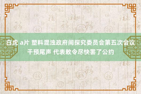 白虎 a片 塑料混浊政府间探究委员会第五次会议干预尾声 代表敕令尽快罢了公约