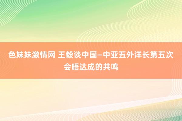 色妹妹激情网 王毅谈中国—中亚五外洋长第五次会晤达成的共鸣