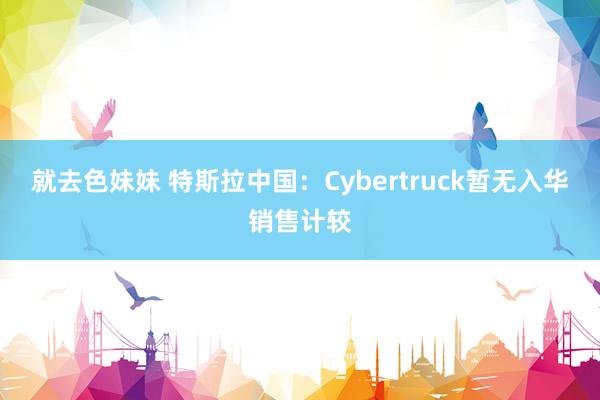 就去色妹妹 特斯拉中国：Cybertruck暂无入华销售计较