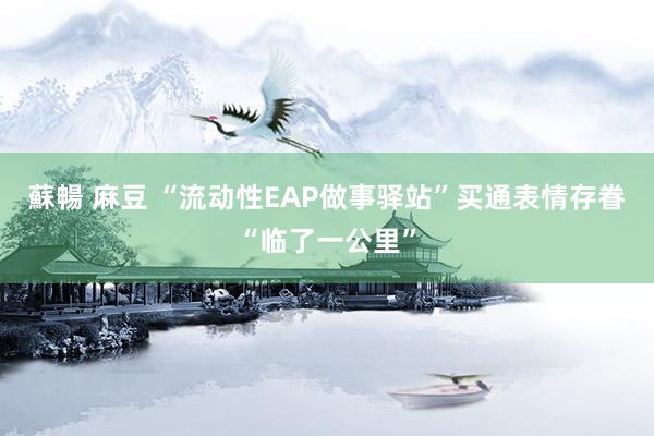 蘇暢 麻豆 “流动性EAP做事驿站”买通表情存眷“临了一公里”
