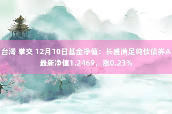 台灣 拳交 12月10日基金净值：长盛满足纯债债券A最新净值1.2469，涨0.23%