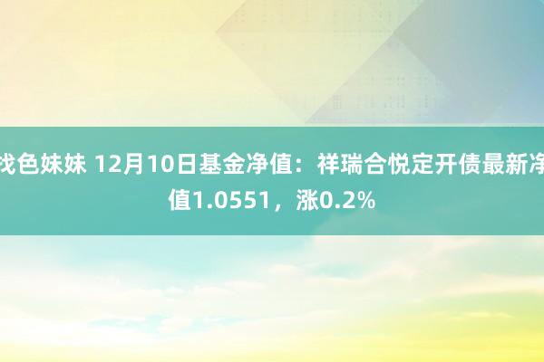 找色妹妹 12月10日基金净值：祥瑞合悦定开债最新净值1.0551，涨0.2%