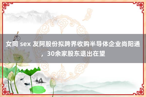 女同 sex 友阿股份拟跨界收购半导体企业尚阳通，30余家股东退出在望