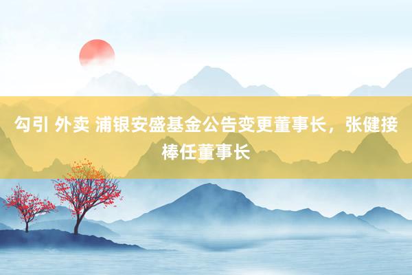 勾引 外卖 浦银安盛基金公告变更董事长，张健接棒任董事长