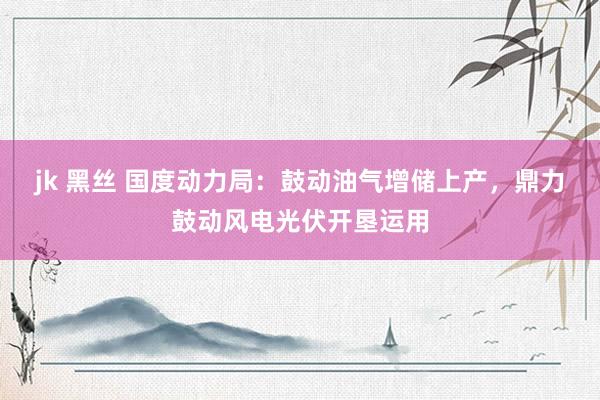 jk 黑丝 国度动力局：鼓动油气增储上产，鼎力鼓动风电光伏开垦运用