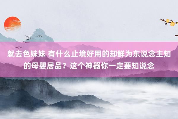 就去色妹妹 有什么止境好用的却鲜为东说念主知的母婴居品？这个神器你一定要知说念