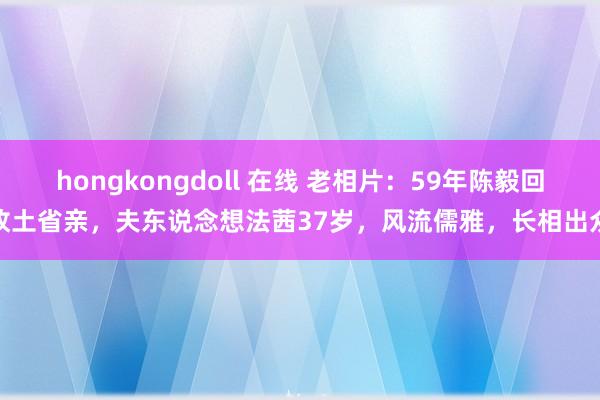 hongkongdoll 在线 老相片：59年陈毅回故土省亲，夫东说念想法茜37岁，风流儒雅，长相出众