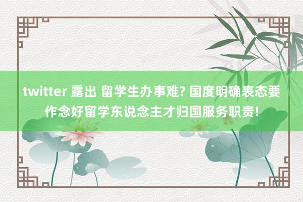 twitter 露出 留学生办事难? 国度明确表态要作念好留学东说念主才归国服务职责!