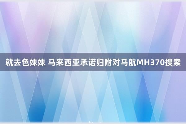 就去色妹妹 马来西亚承诺归附对马航MH370搜索