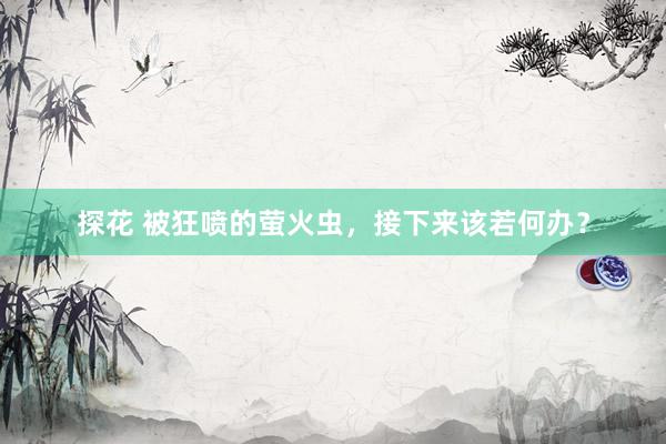 探花 被狂喷的萤火虫，接下来该若何办？