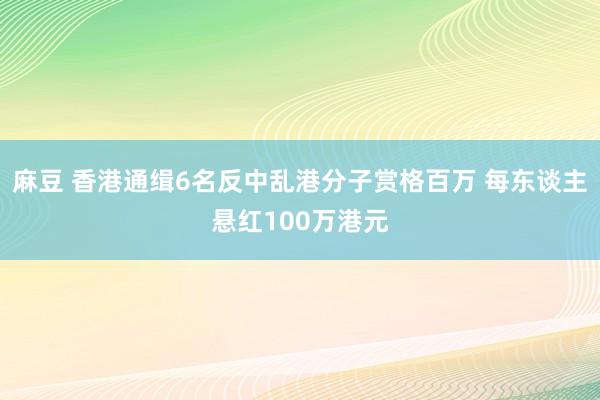 麻豆 香港通缉6名反中乱港分子赏格百万 每东谈主悬红100万港元