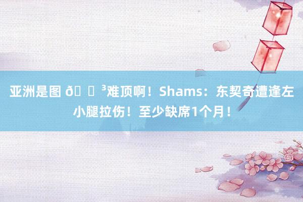 亚洲是图 😳难顶啊！Shams：东契奇遭逢左小腿拉伤！至少缺席1个月！