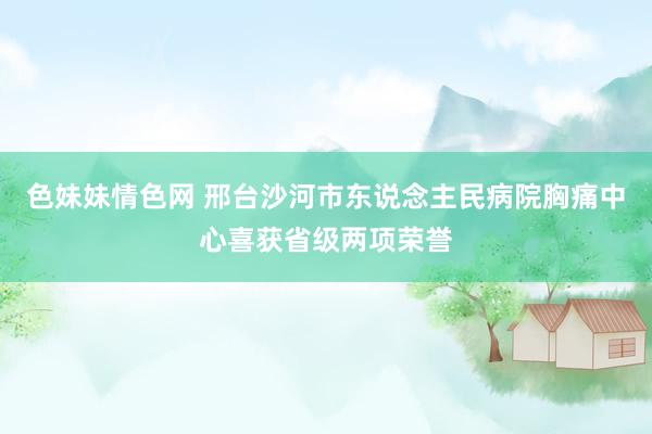 色妹妹情色网 邢台沙河市东说念主民病院胸痛中心喜获省级两项荣誉