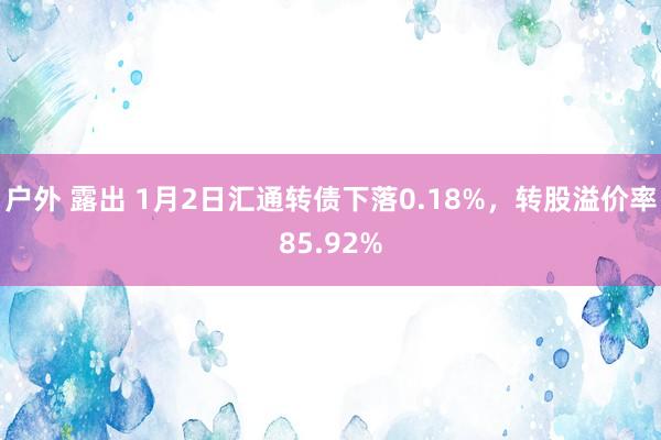 户外 露出 1月2日汇通转债下落0.18%，转股溢价率85.92%