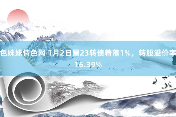 色妹妹情色网 1月2日景23转债着落1%，转股溢价率16.39%