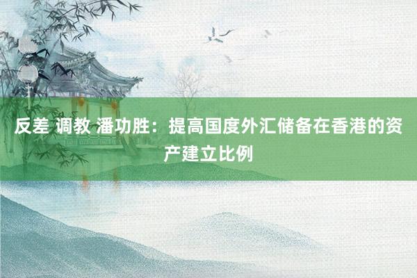 反差 调教 潘功胜：提高国度外汇储备在香港的资产建立比例