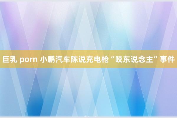 巨乳 porn 小鹏汽车陈说充电枪“咬东说念主”事件