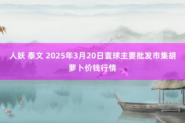 人妖 泰文 2025年3月20日寰球主要批发市集胡萝卜价钱行情