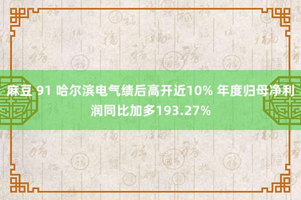 麻豆 91 哈尔滨电气绩后高开近10% 年度归母净利润同比加多193.27%