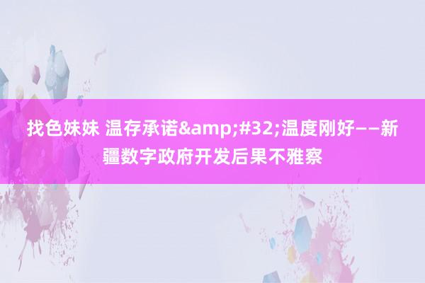 找色妹妹 温存承诺&#32;温度刚好——新疆数字政府开发后果不雅察
