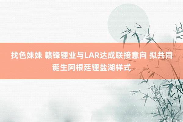 找色妹妹 赣锋锂业与LAR达成联接意向 拟共同诞生阿根廷锂盐湖样式