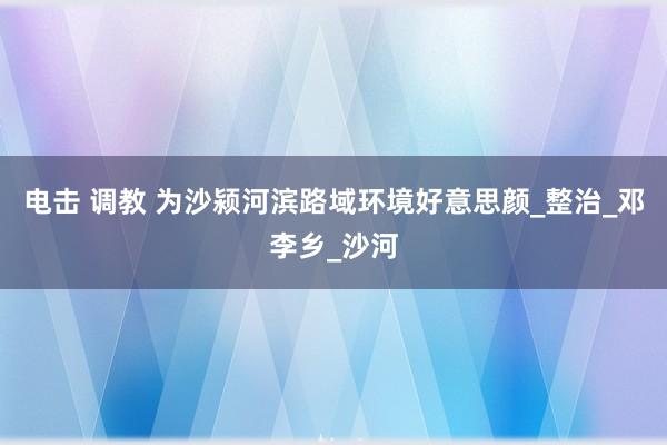 电击 调教 为沙颍河滨路域环境好意思颜_整治_邓李乡_沙河
